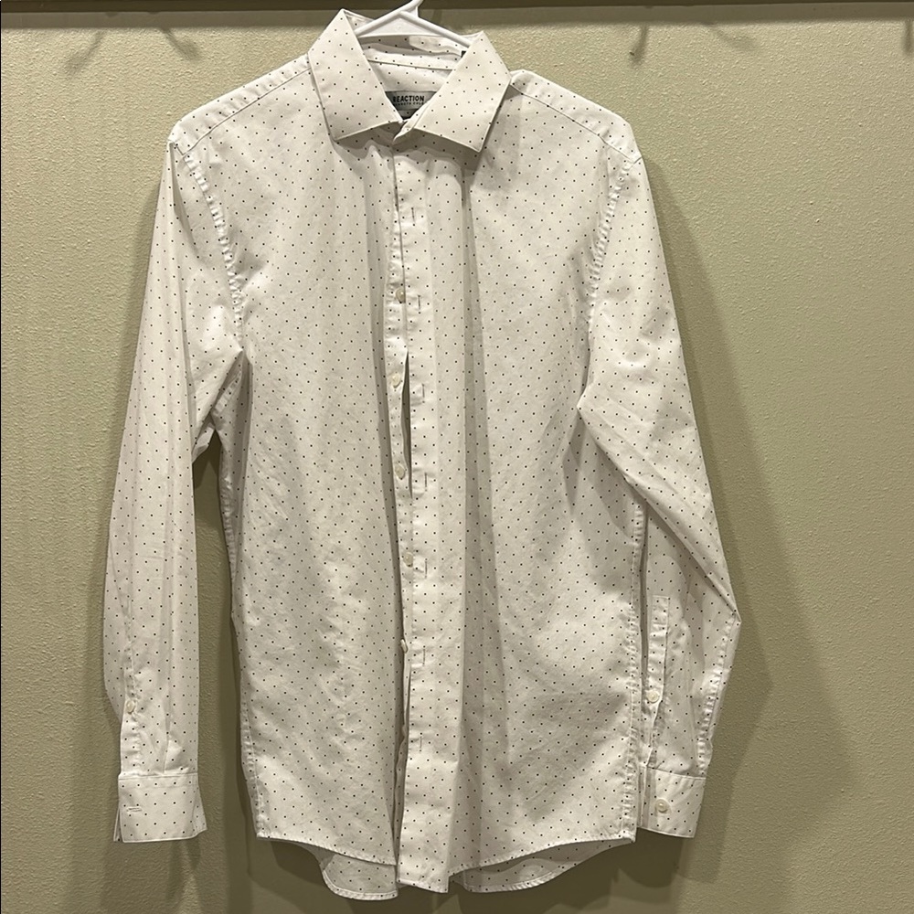 Kenneth Cole Reaction White Dress Shirt Classic Long-Sleeve